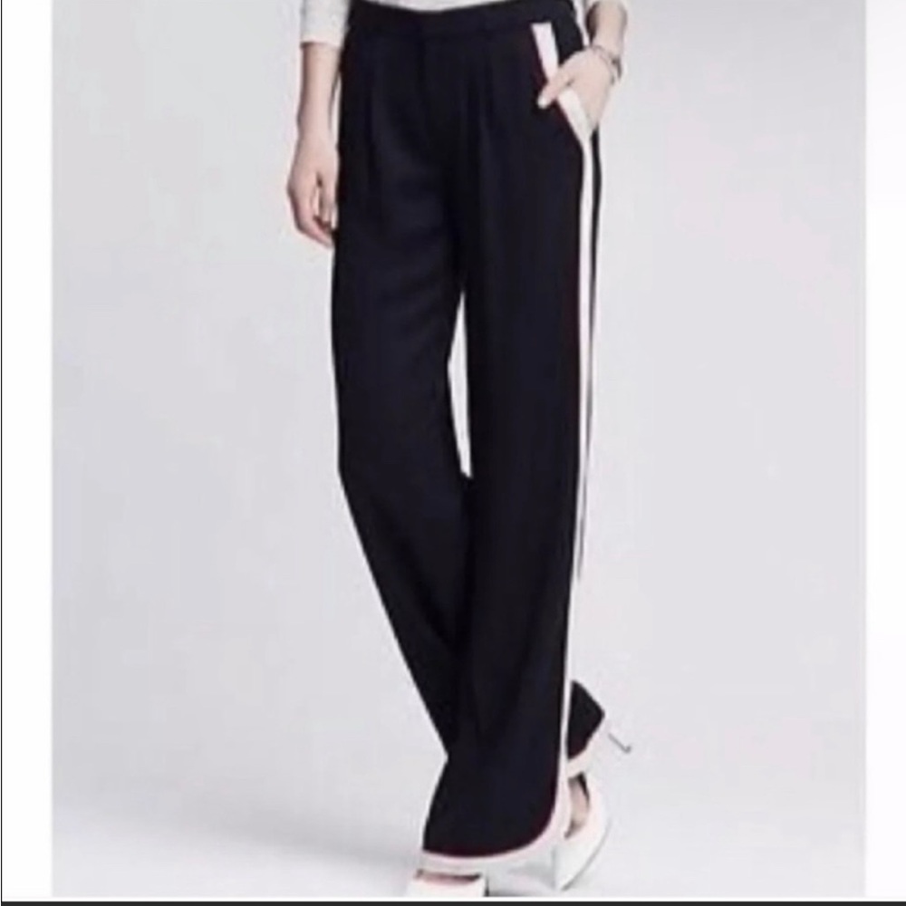 Banana Republic High Rise Wide Leg Side Stripe